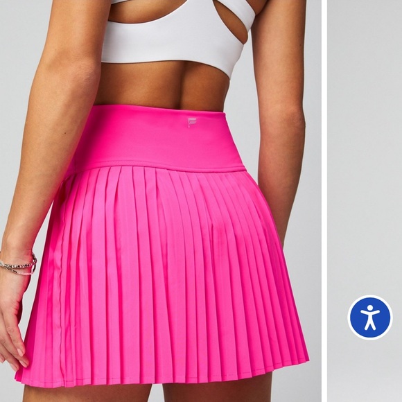 Fabletics Bright Pink Hot Shot Pleated Skirt Classic Mini Size Medium - Picture 2 of 8